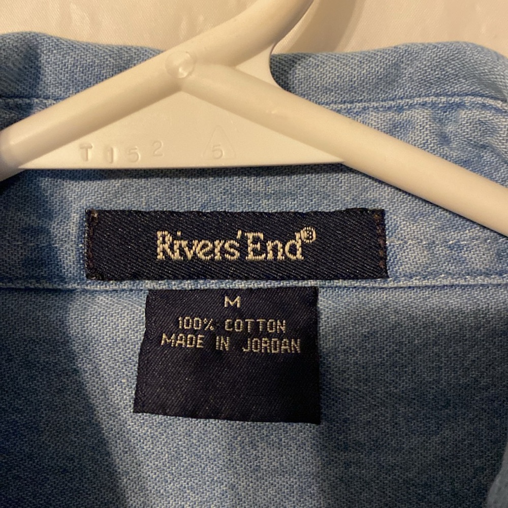 Rivers End size medium light blue denim shirt. 100% cotton - Picture 2 of 5